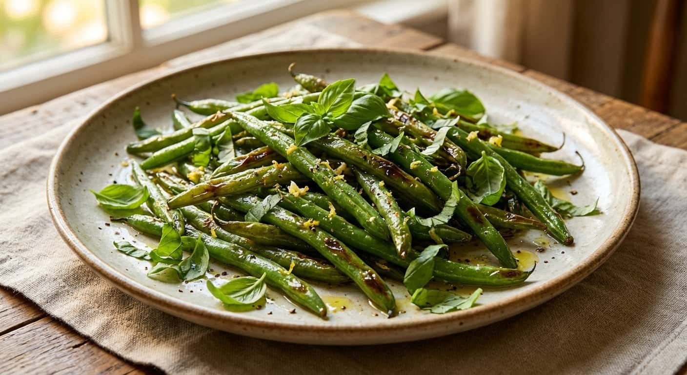 Judías Verdes Asadas con Albahaca