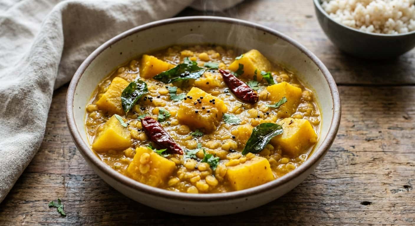 Kootu de Lentejas y Calabaza