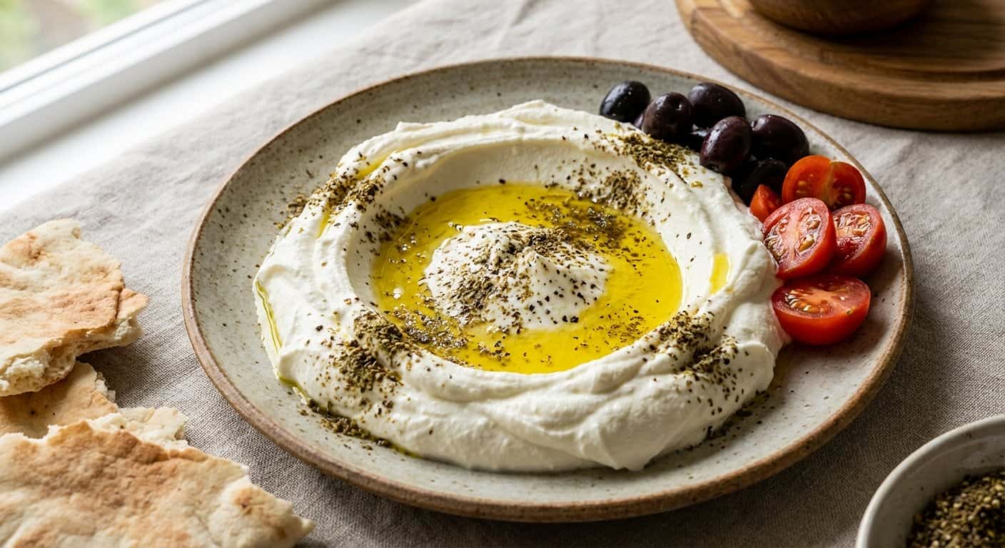 Labneh Casero con Aceite de Oliva y Especias