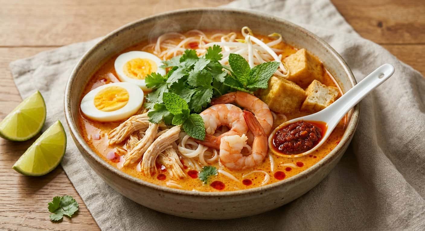 Laksa de Pollo y Gambas