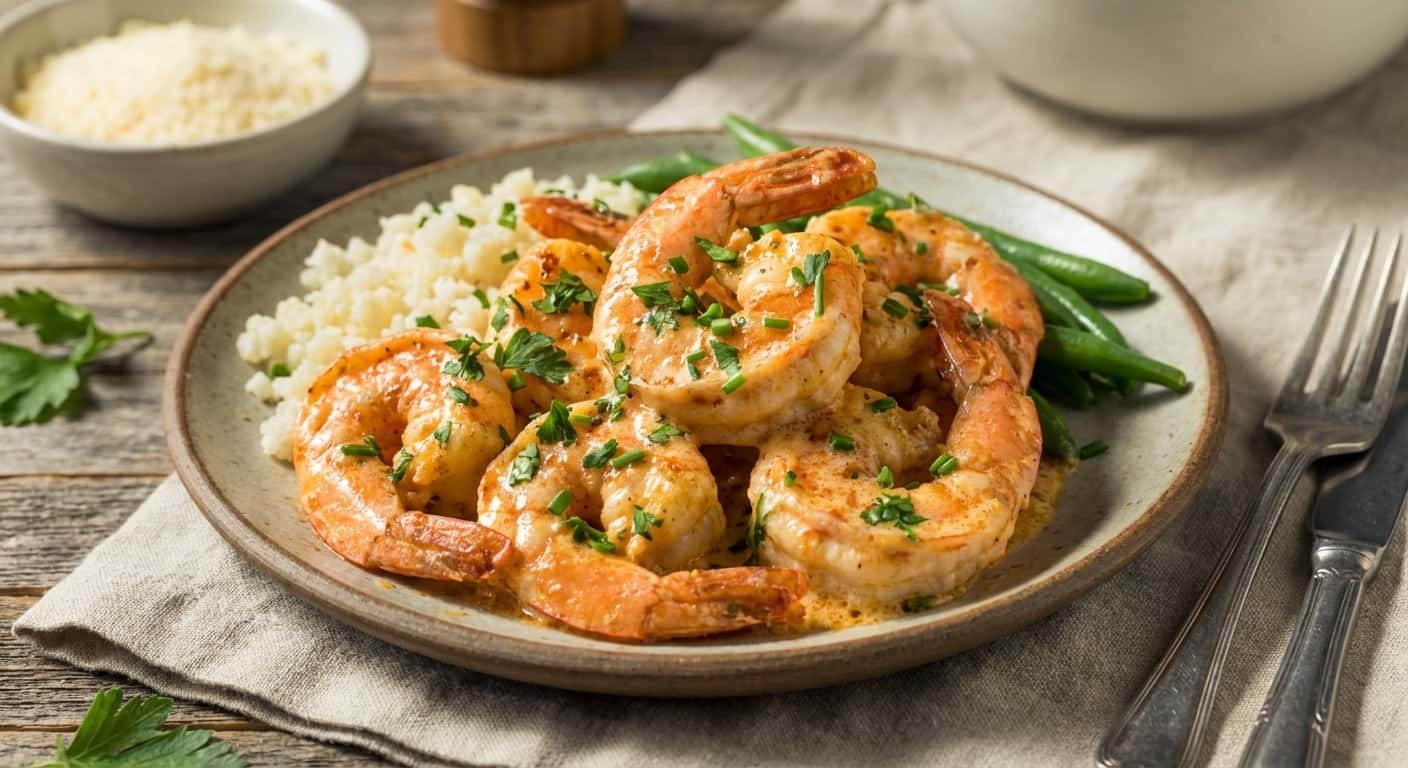 Langostinos en Salsa Cremosa Keto