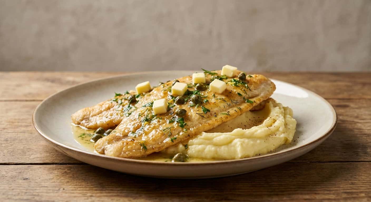 Lenguado al Estilo Mediterráneo con Salsa Ligera