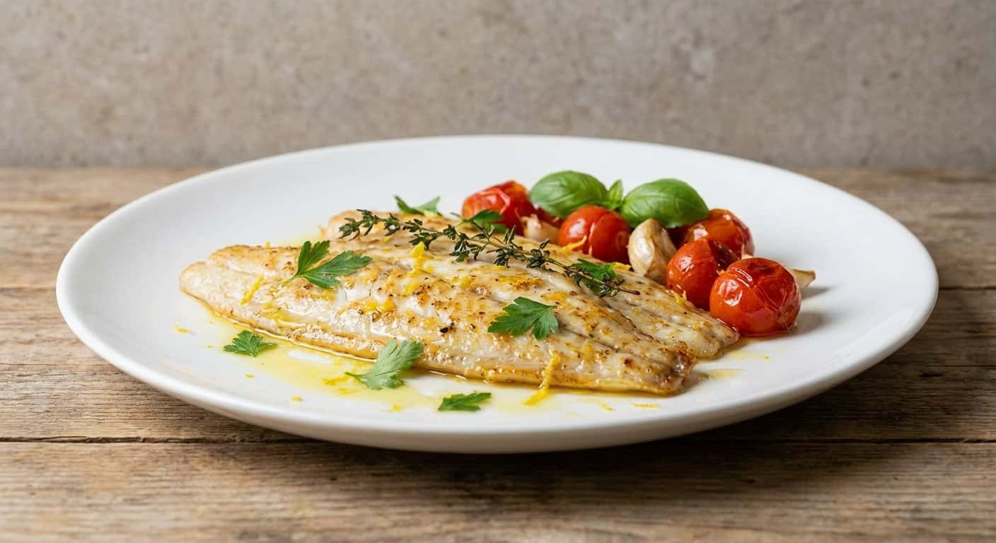 Lenguado con Limón y Tomate Confitado