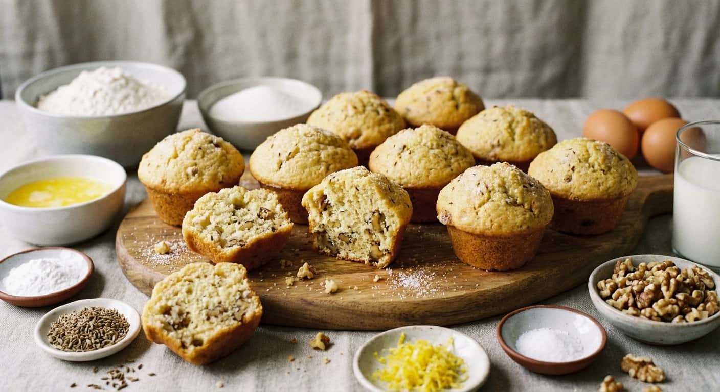 Magdalenas de anís y nuez