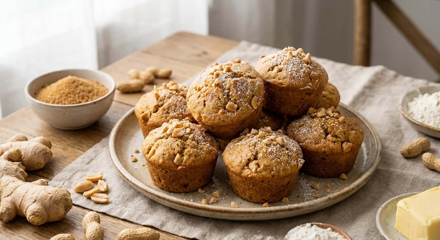 Magdalenas de Jengibre y Cacahuete