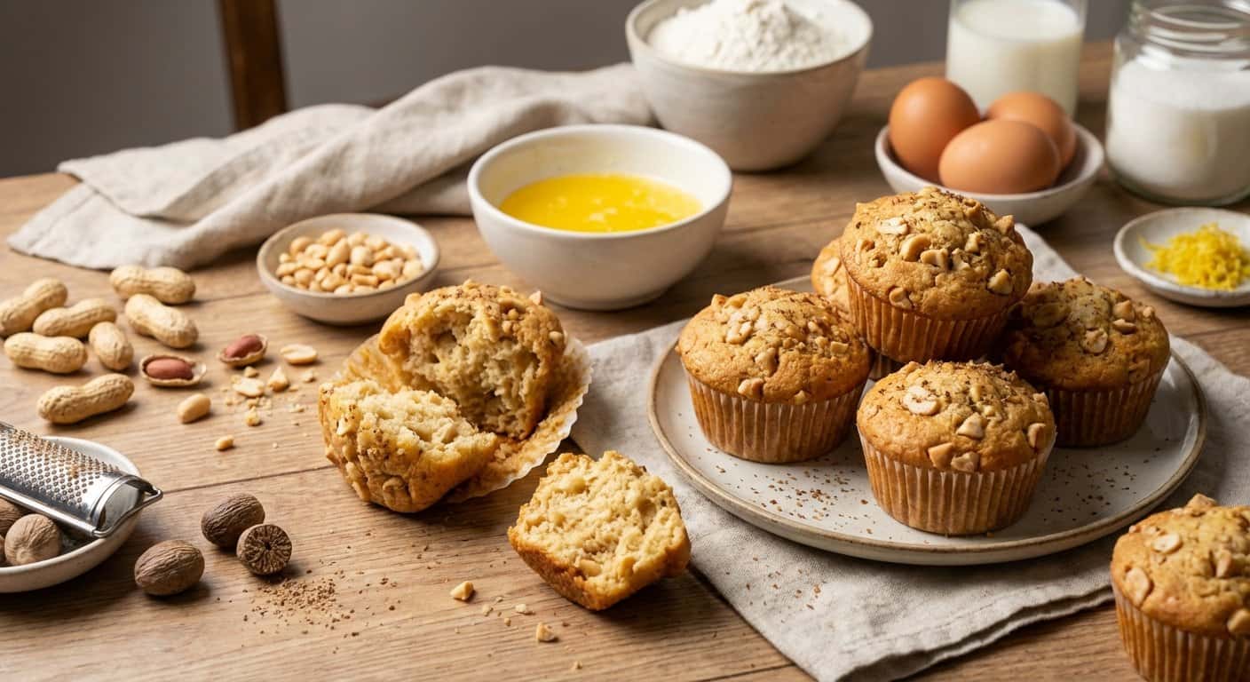 Magdalenas de Nuez Moscada y Cacahuete