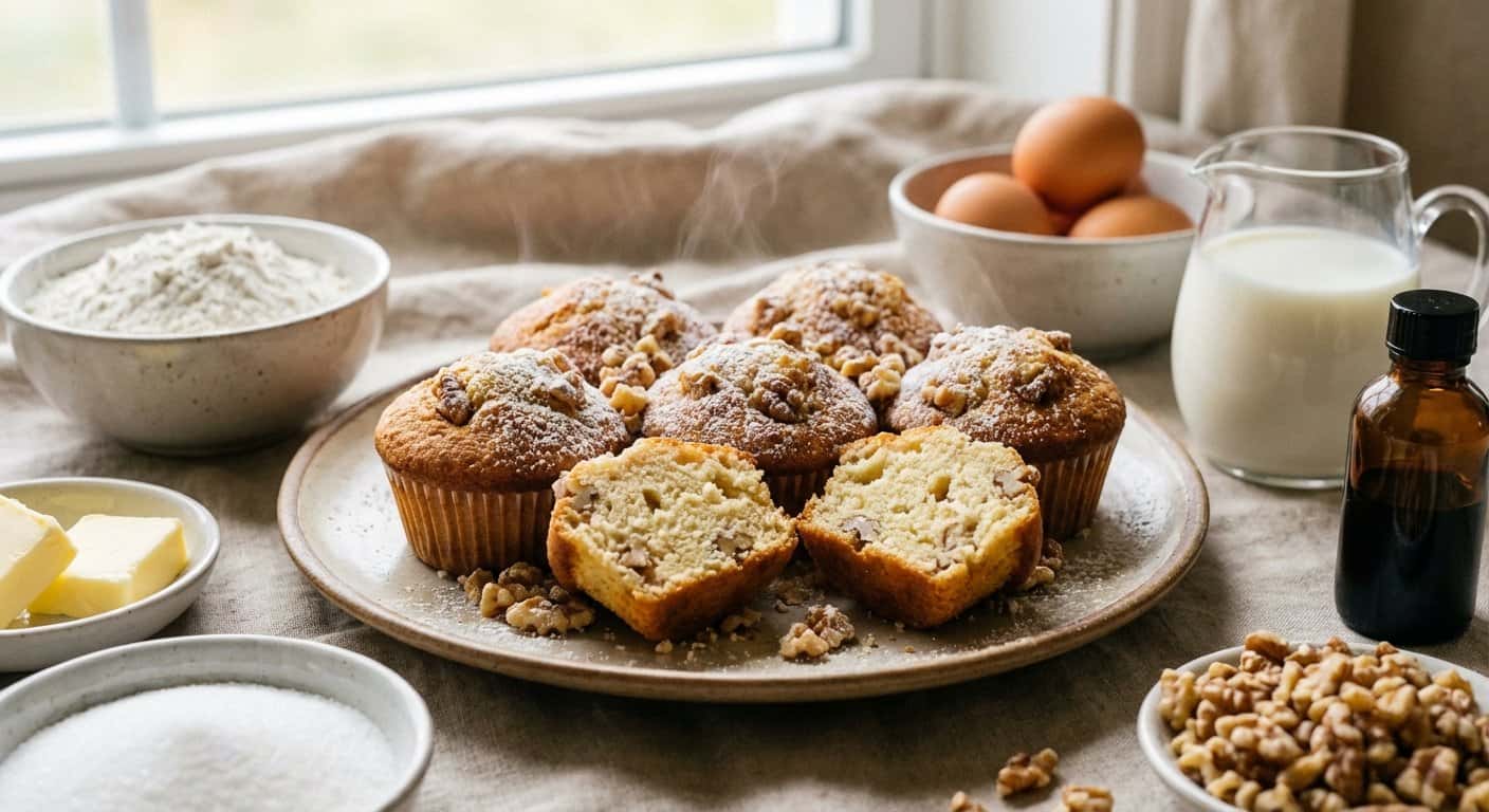 Magdalenas de Vainilla y Nuez