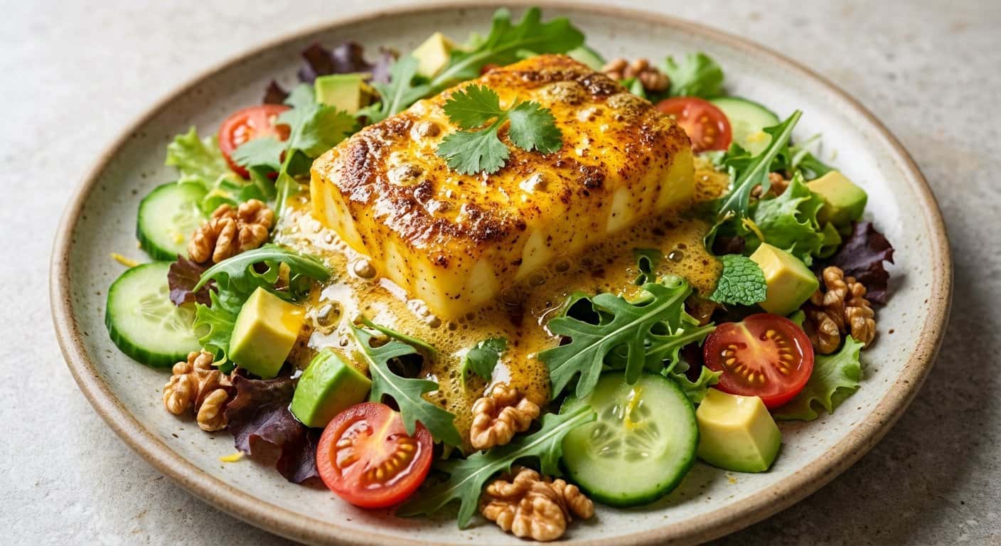 Mantequilla al Horno con Especias sobre Ensalada