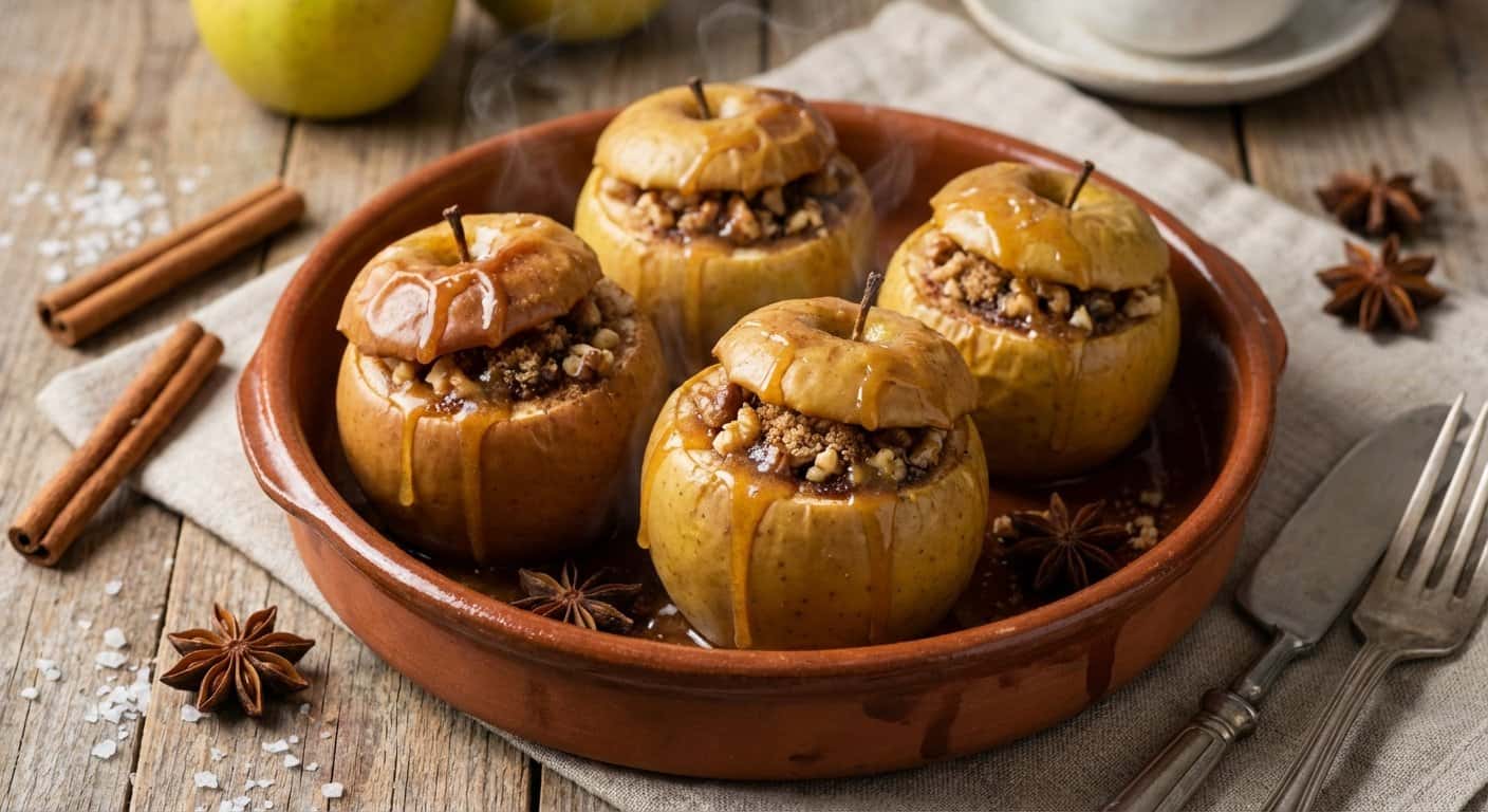Manzanas Asadas con Canela y Nuez