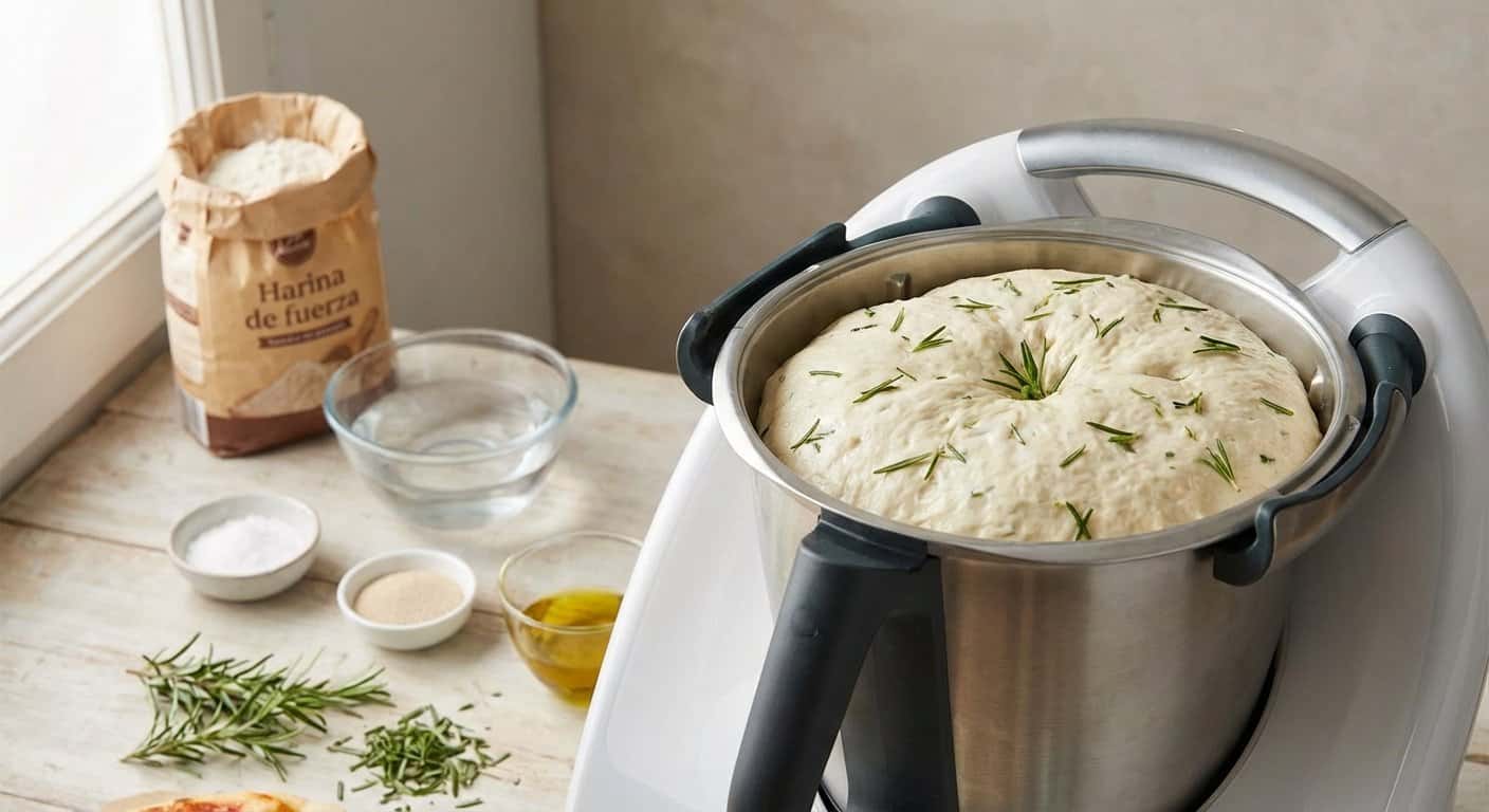 Masa de Pizza con Romero en Thermomix