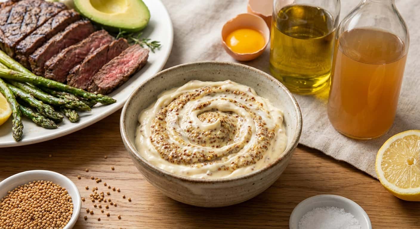 Mayonesa keto con mostaza antigua keto