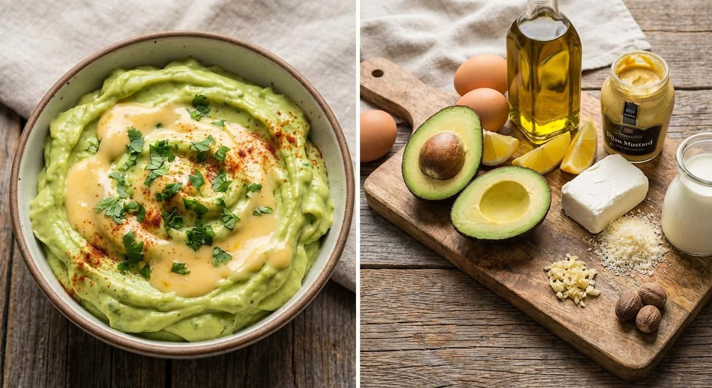 Mayonesa Keto de Aguacate con Salsa de Queso