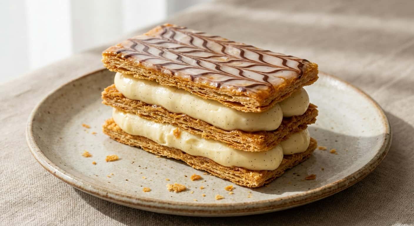 Milhojas Crujiente con Crema de Vainilla
