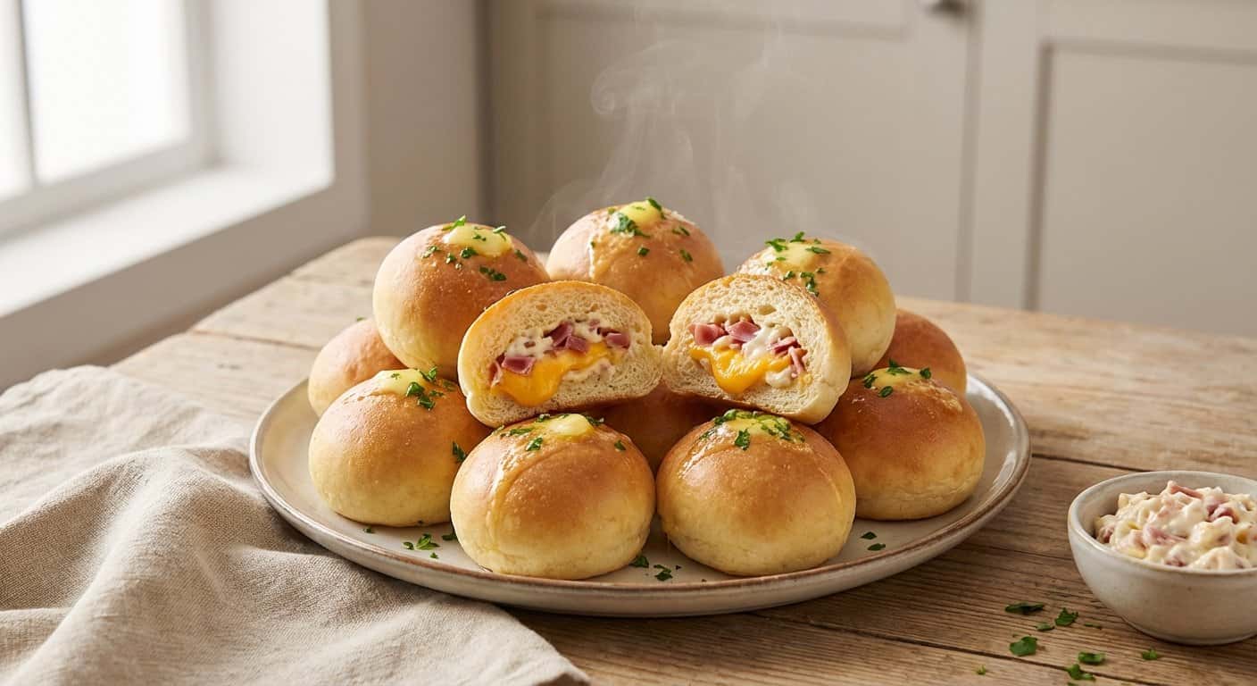 Mini panecillos rellenos calientes