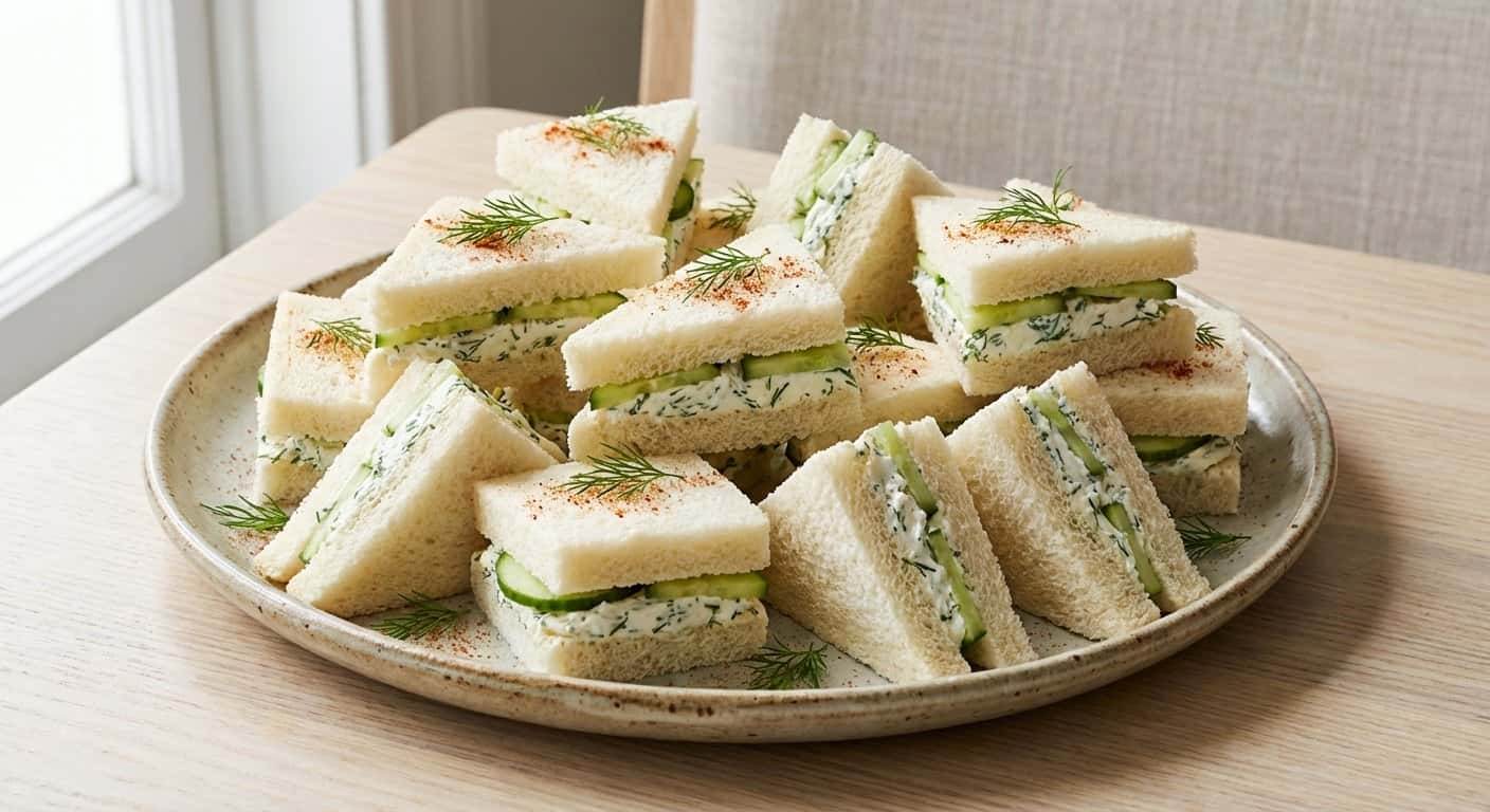 Mini Sandwiches de Pepino y Queso