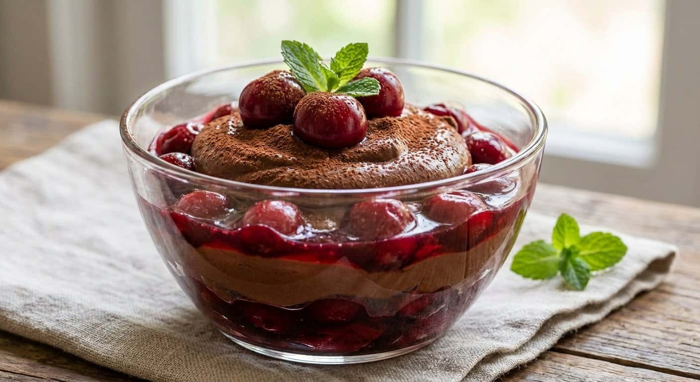 Mousse de Cacao con Cereza