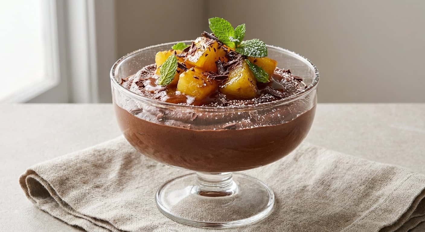 Mousse de Chocolate Negro con Piña