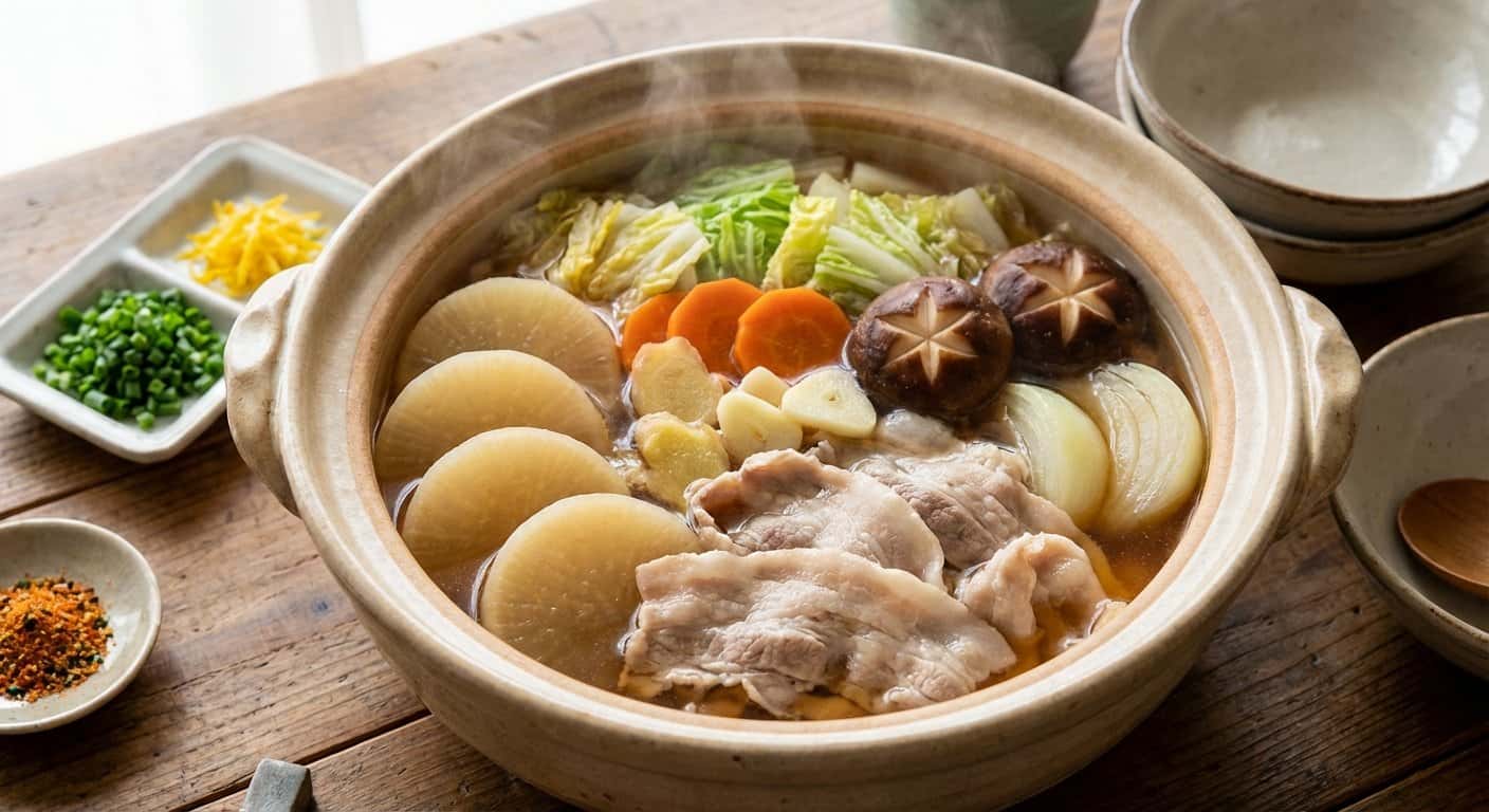 Nabe Ponzu con Cerdo y Daikon