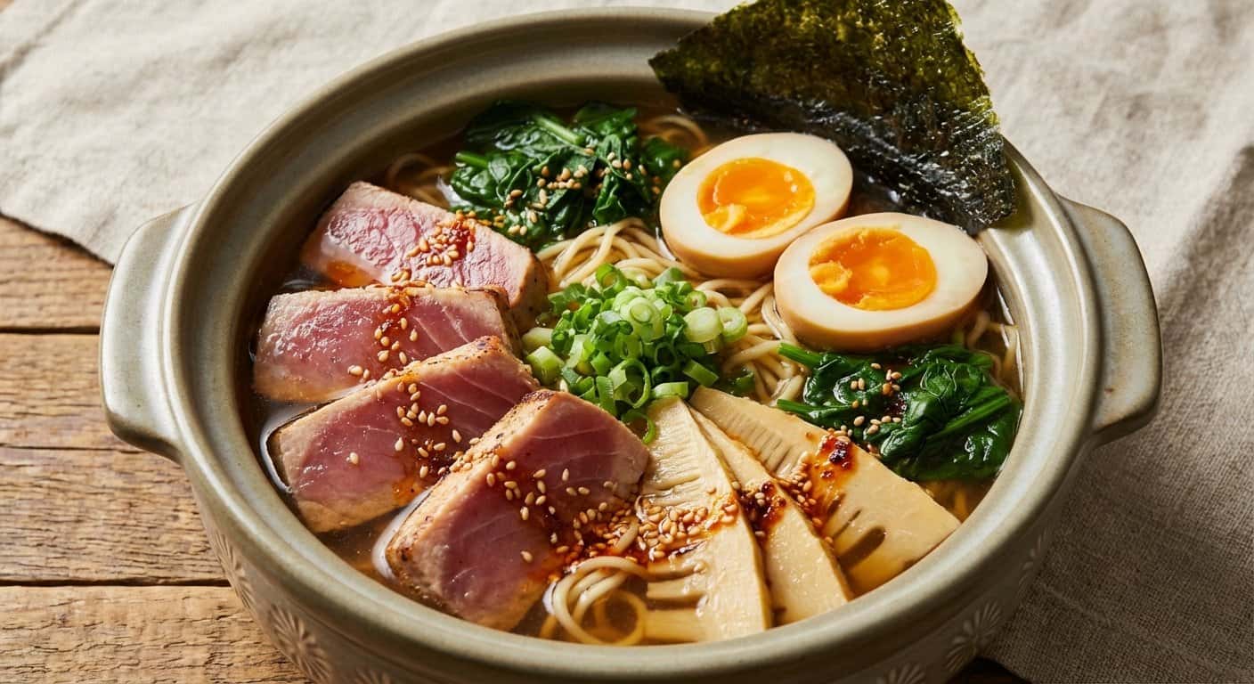 Nabe Ramen con Atún y Brotes de Bambú