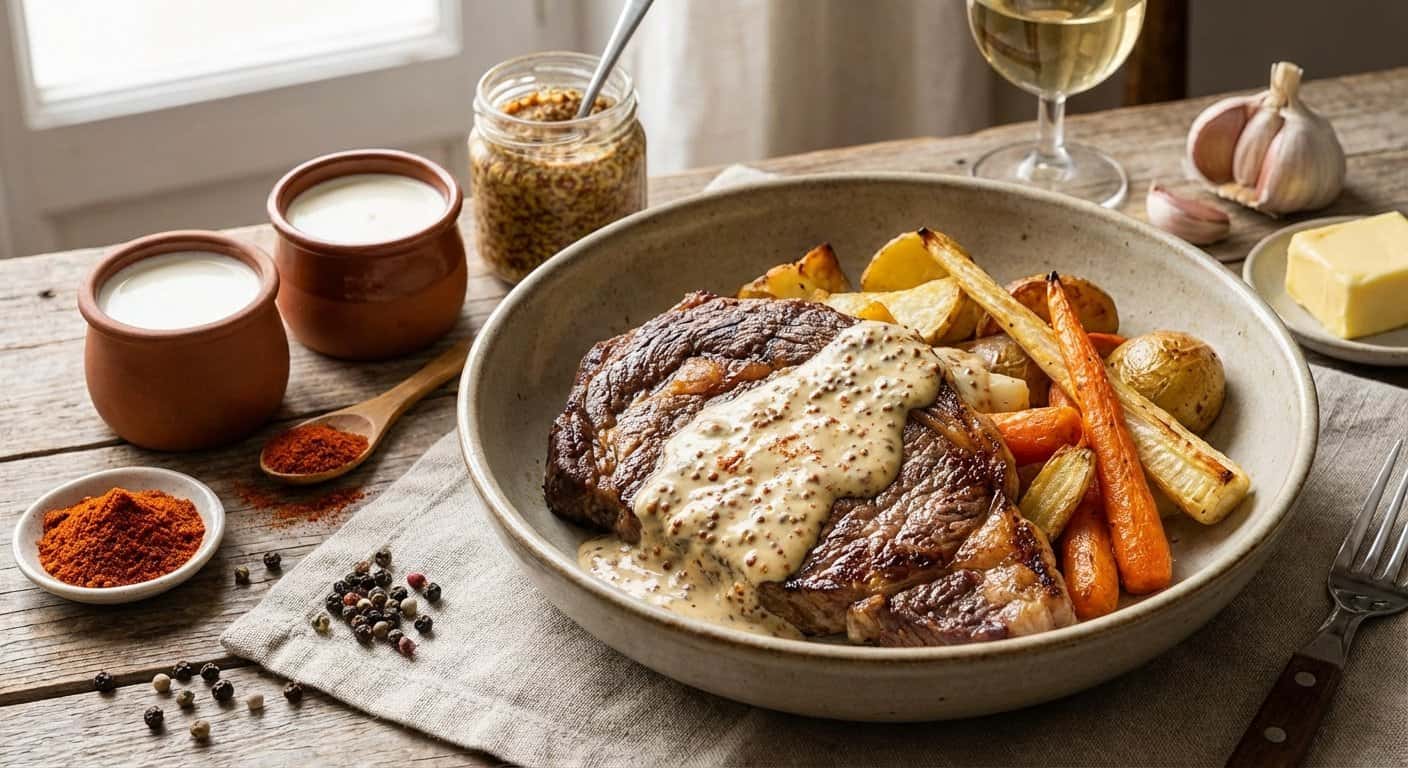 Nata con Mostaza Antigua y Toque Picante