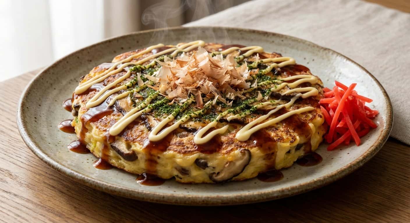 Okonomiyaki con Setas Shiitake