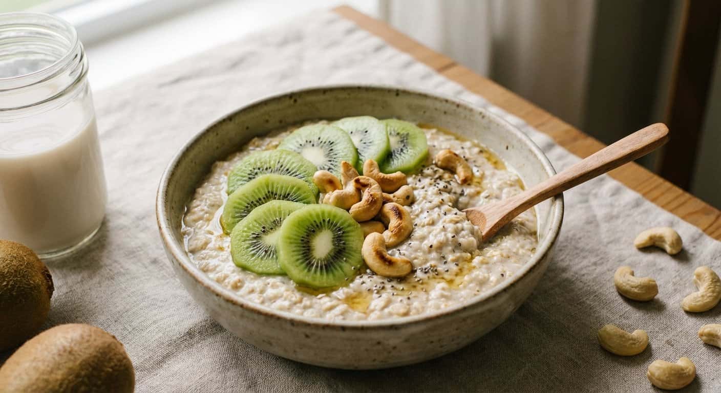 Overnight Oats con Kiwi y Anacardo