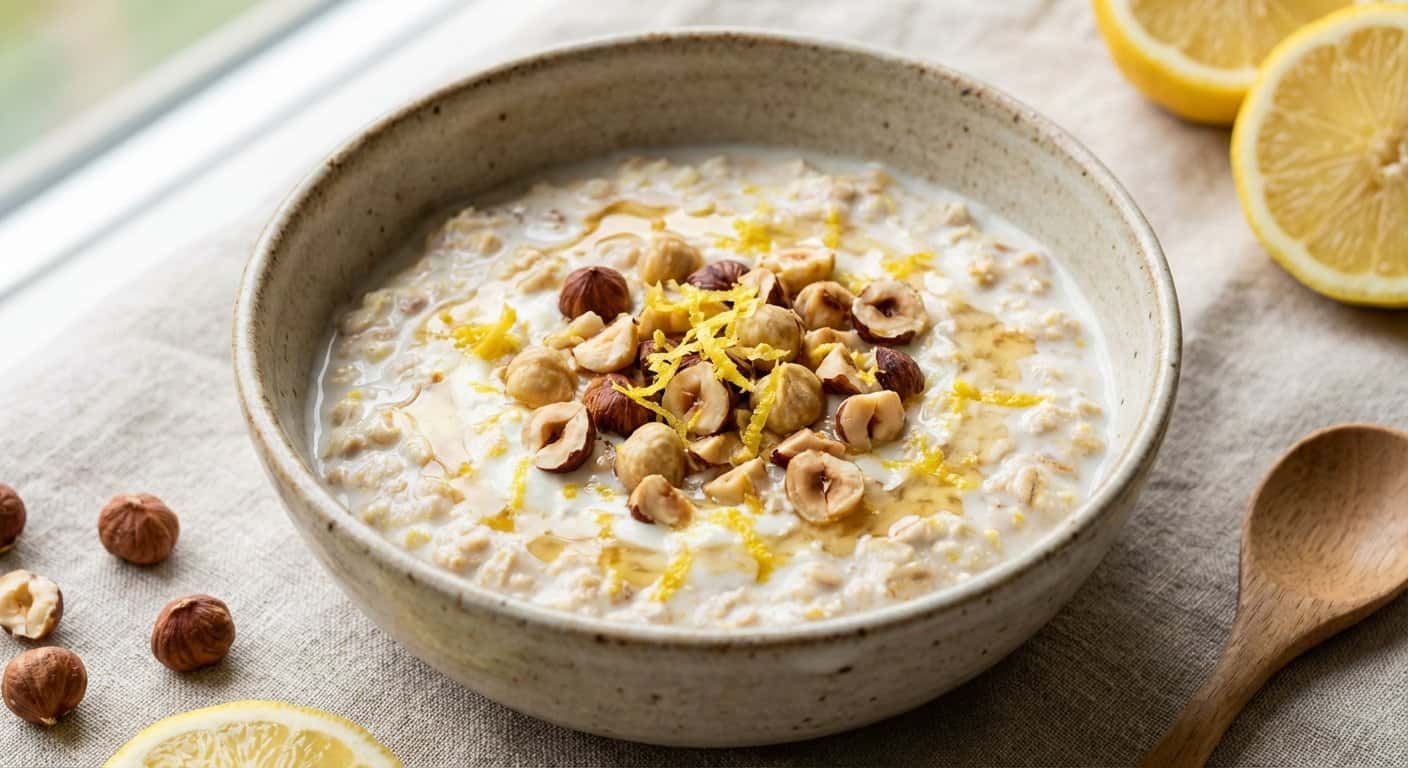 Overnight Oats con Limón y Avellana