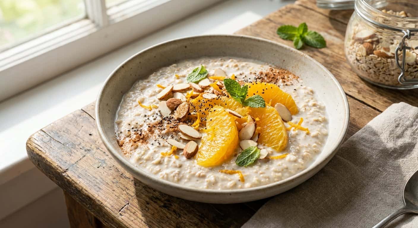 Overnight Oats con Naranja y Almendra