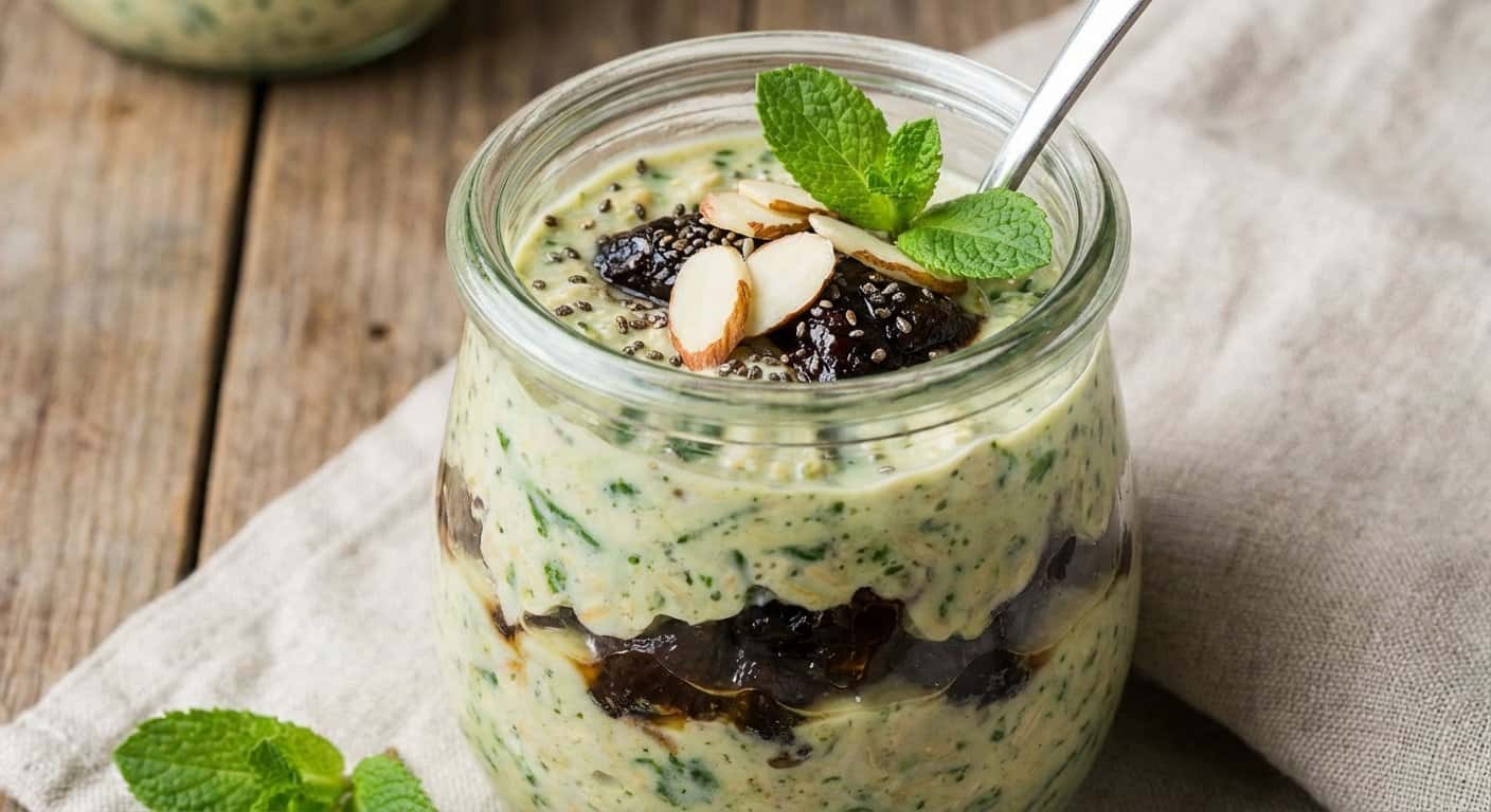 Overnight Oats de Espinacas y Ciruela