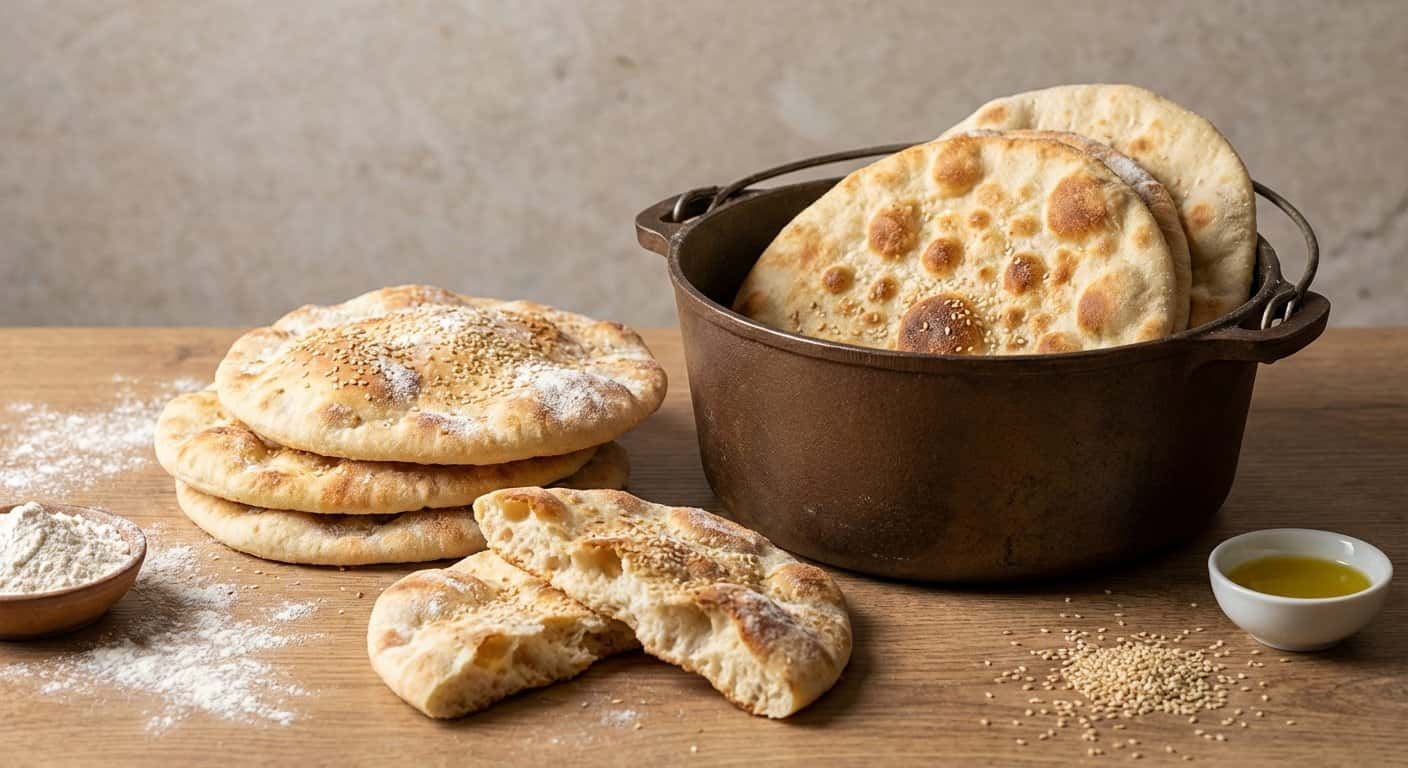 Pan Árabe Casero en Olla