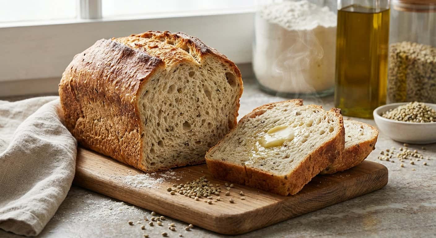 Pan de Molde de Fermentación Larga con Semillas de Cáñamo
