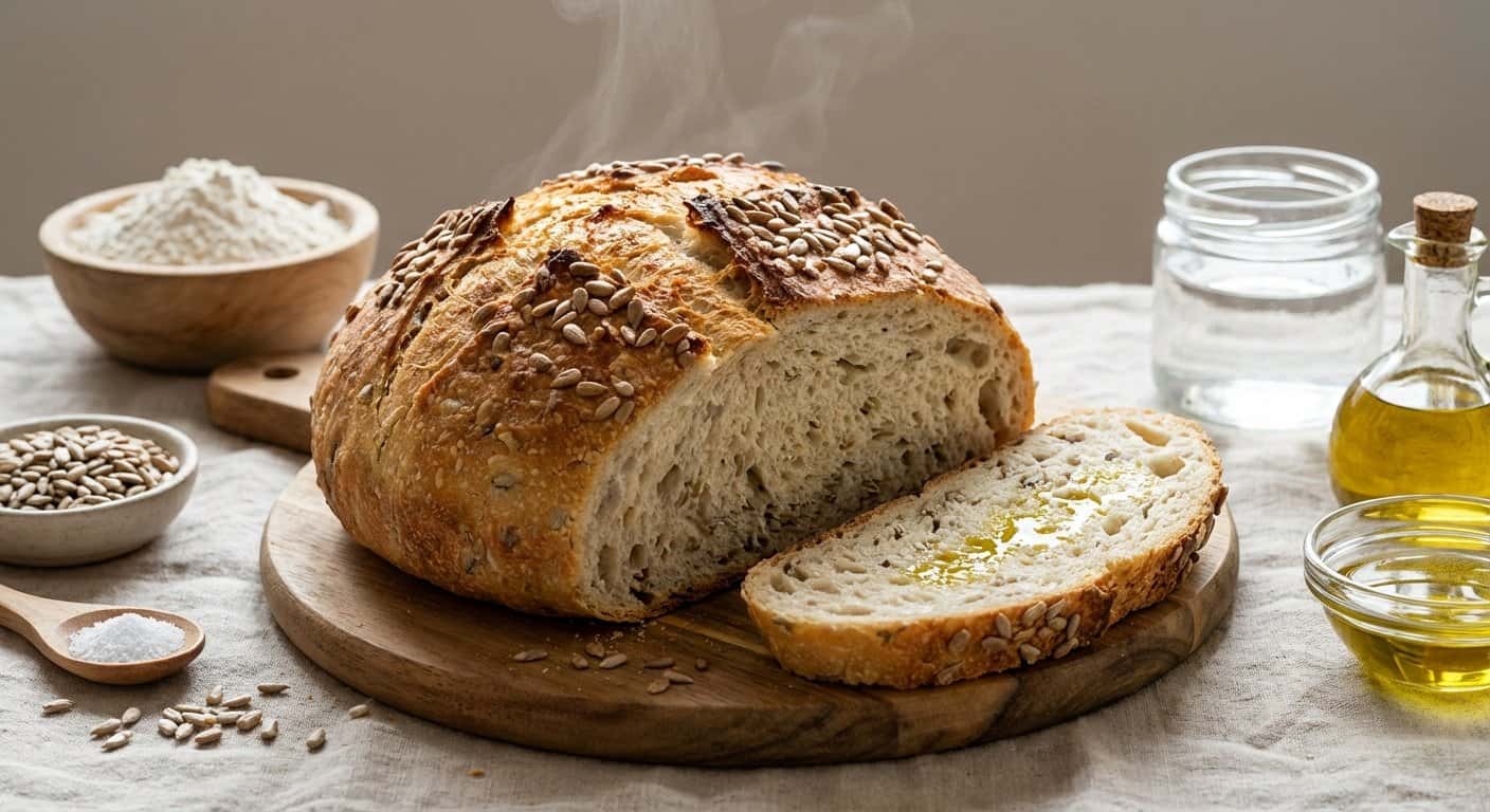 Pan de Molde Horneado en Olla con Pipas de Girasol