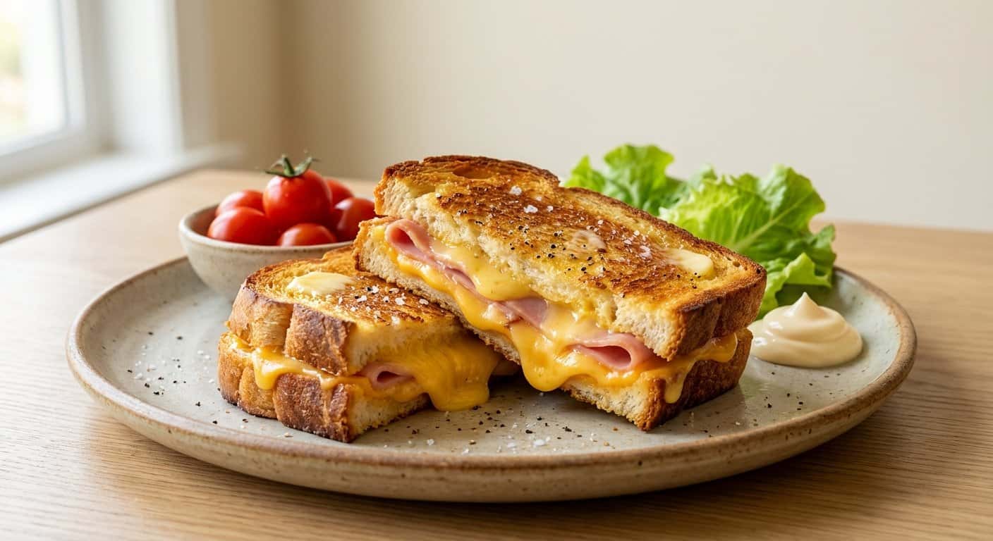 Pan de molde tostado relleno en airfryer