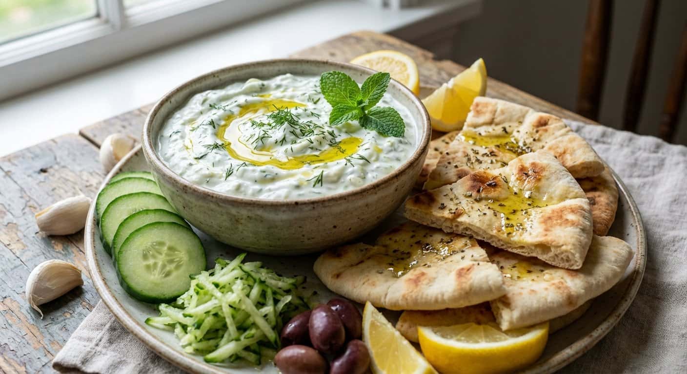 Pan Pita con Tzatziki