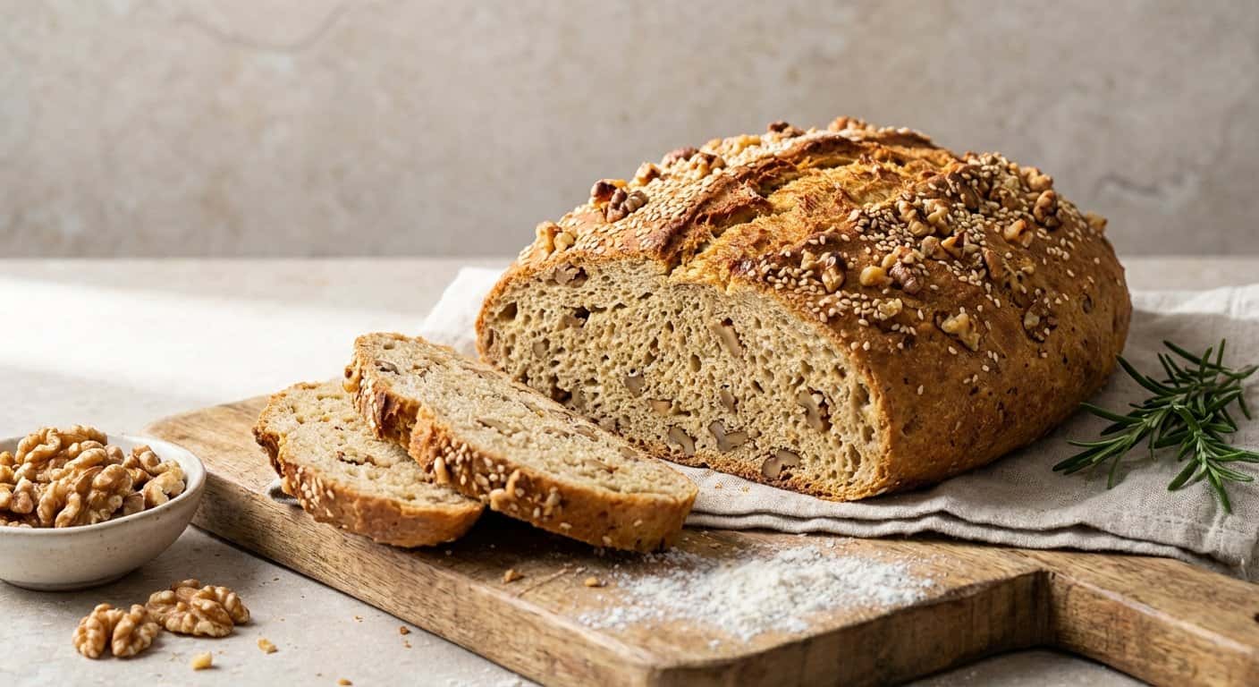 Pan Rústico de Harina de Arroz con Nueces