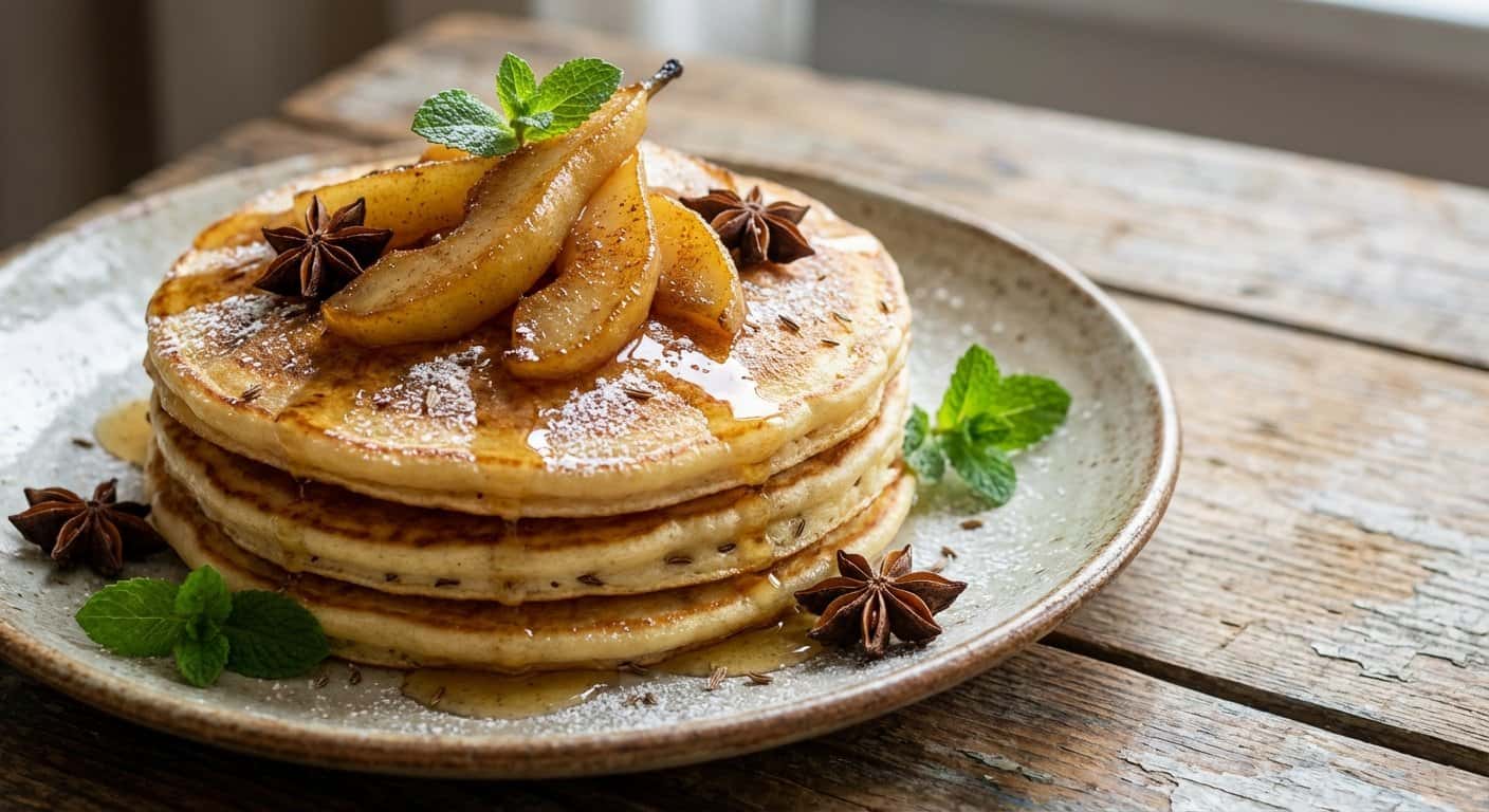 Pancakes con Pera y Anís
