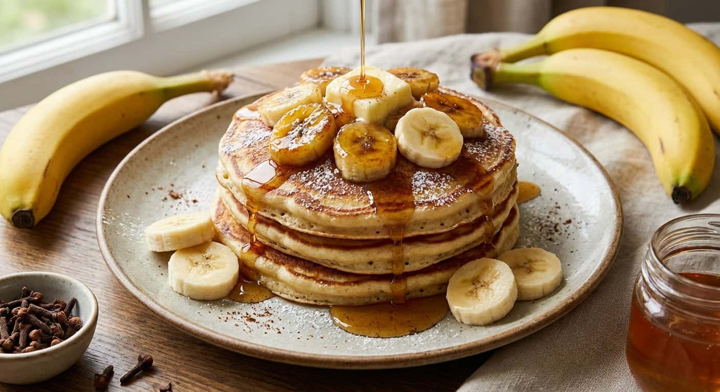 Pancakes con Plátano y Clavo