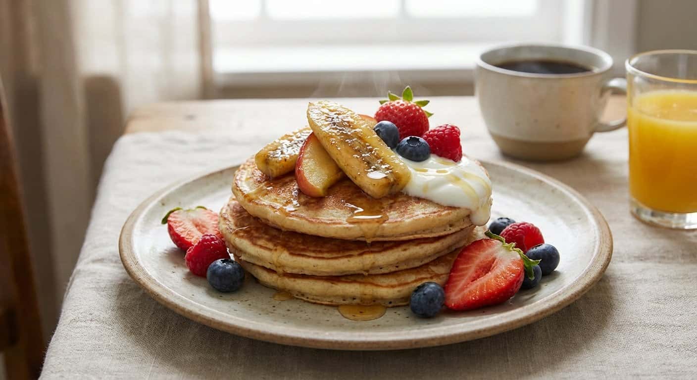 Pancakes de Plátano y Manzana