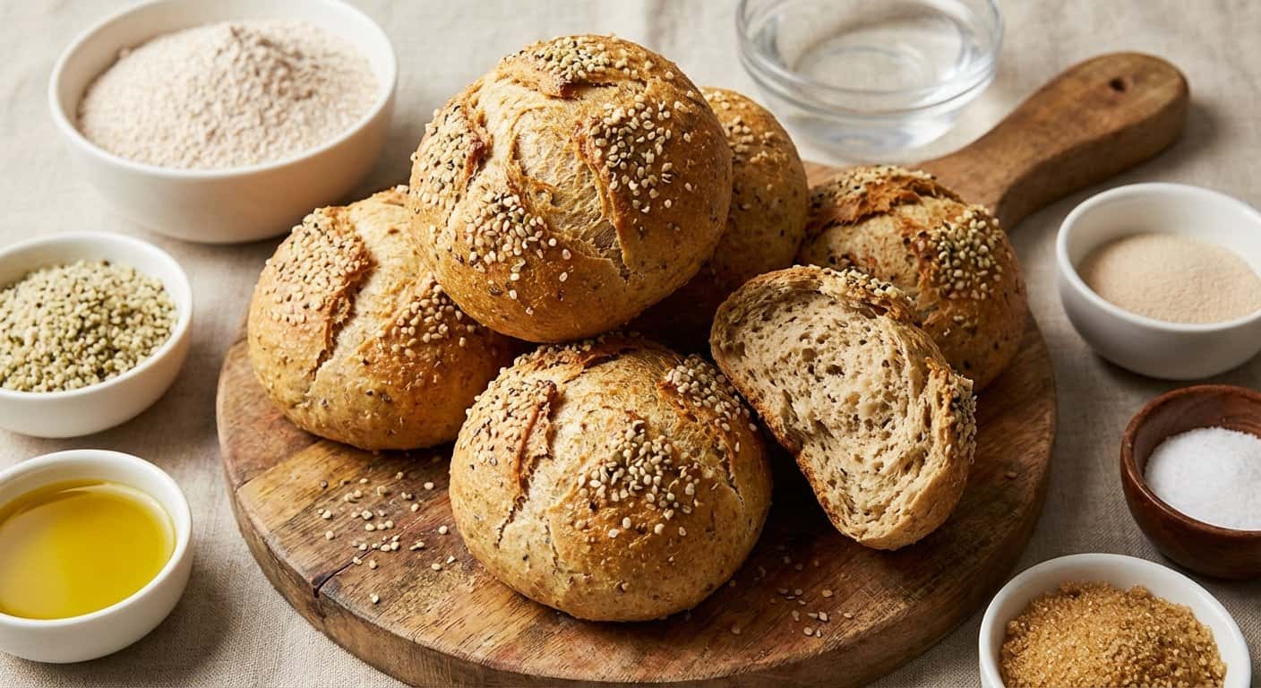 Panecillos de Harina Integral con Cáñamo