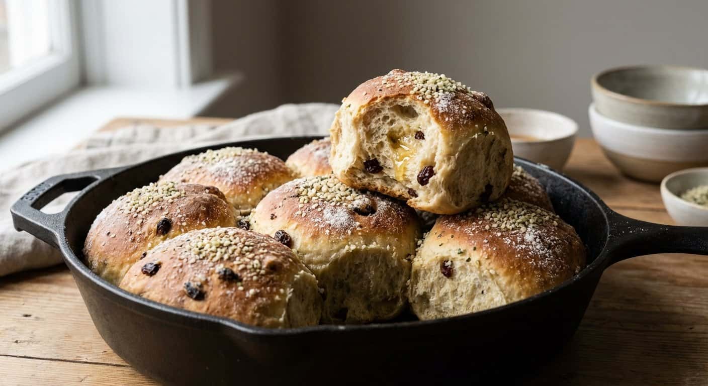 Panecillos Horneados en Olla con Cáñamo y Pasas