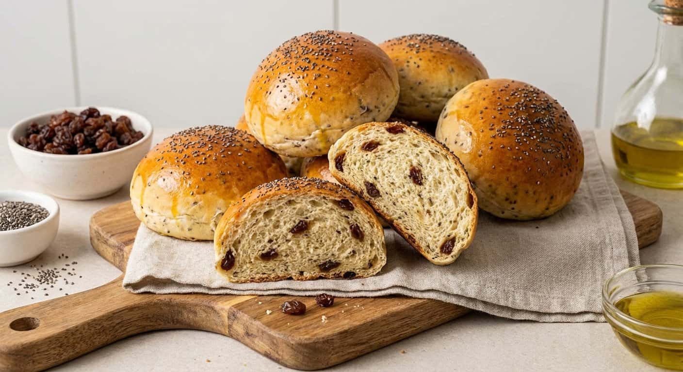 Panecillos Tradicionales con Chía y Pasas