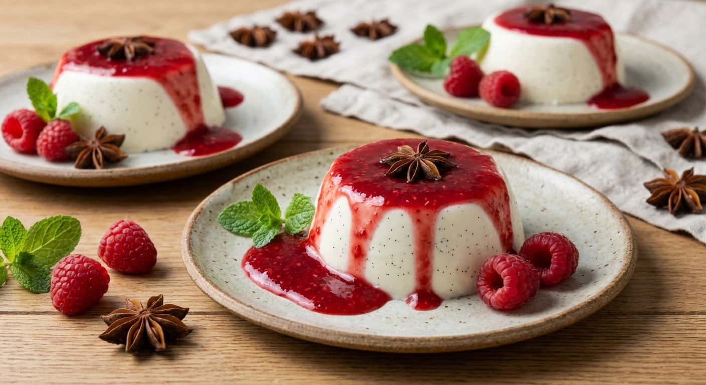 Panna Cotta de Anís con Frambuesa