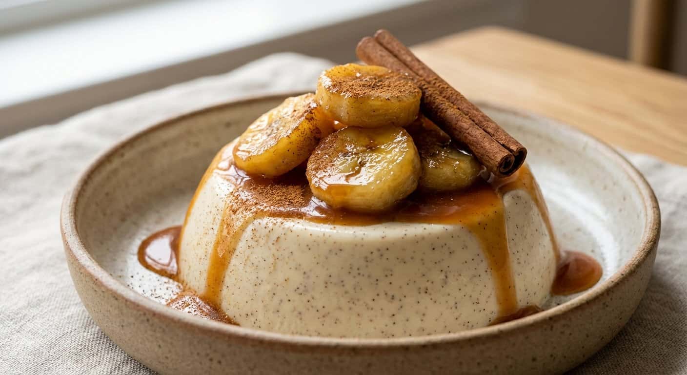 Panna Cotta de Canela con Plátano