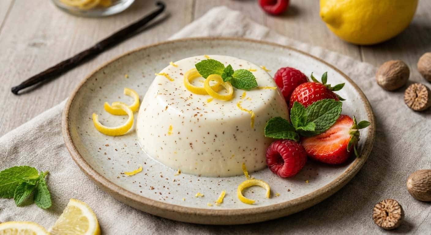 Panna Cotta de Nuez Moscada con Limón