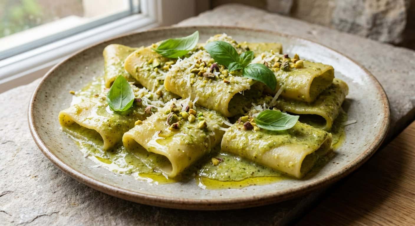 Pasta Paccheri con Pesto de Pistachos