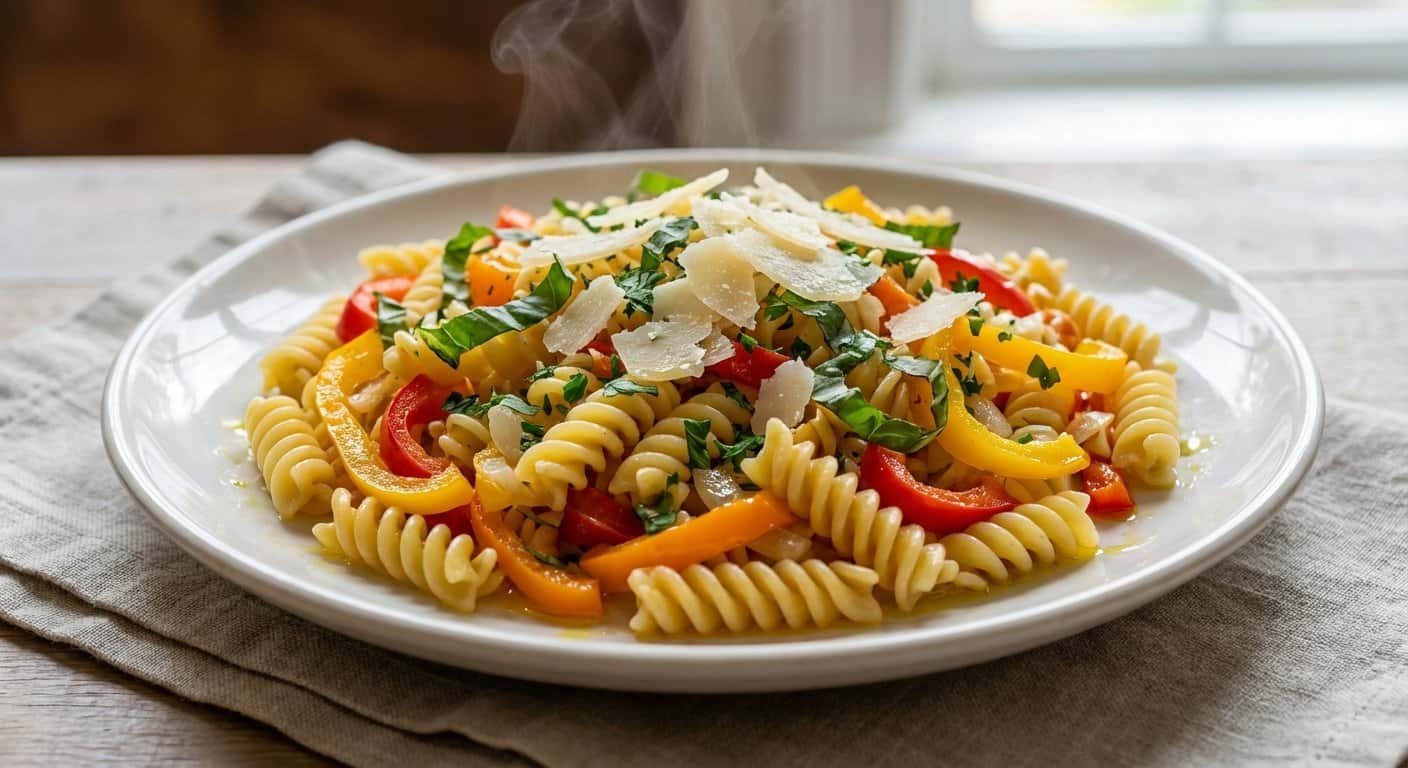 Pasta Salteada con Pimientos