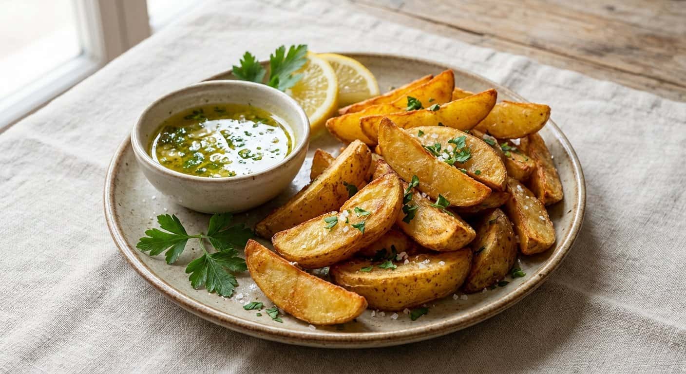 Patatas Crujientes con Salsa de Limón