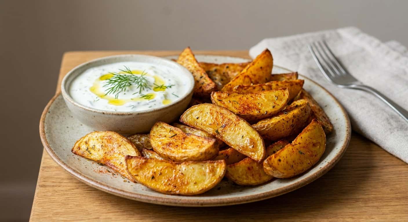 Patatas Crujientes con Salsa de Yogur