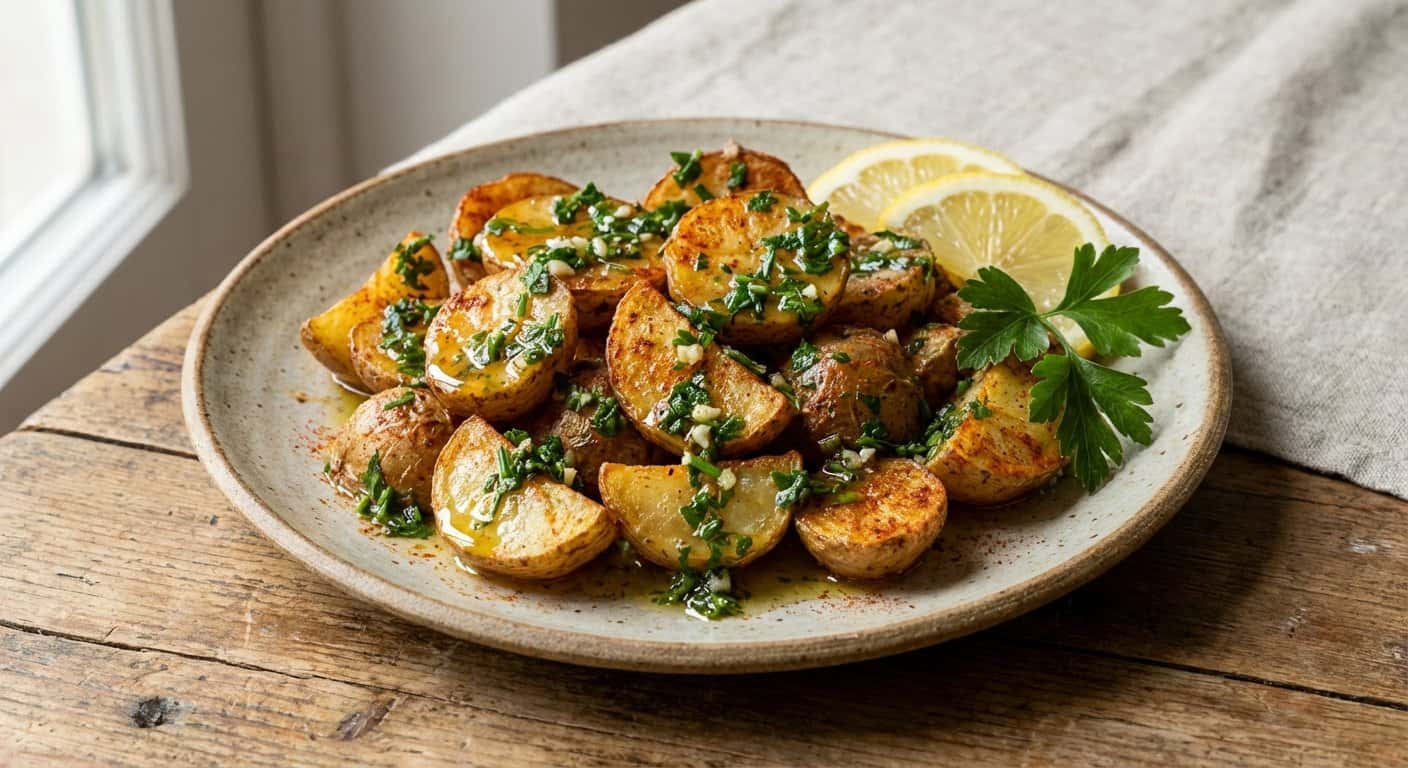 Patatas Crujientes con Vinagreta de Hierbas