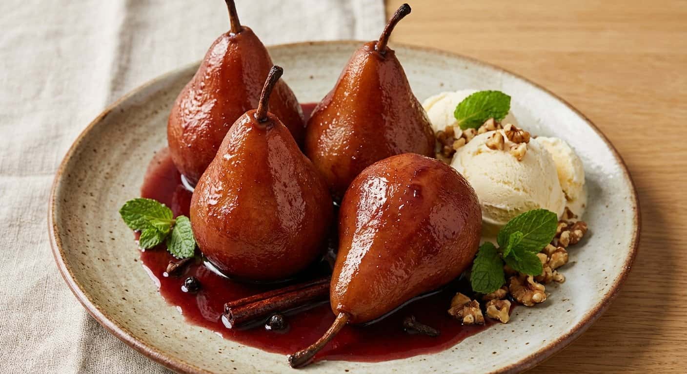 Peras Asadas al Vino en Airfryer